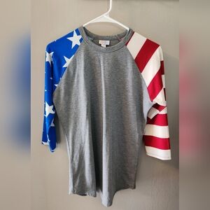 Team USA Flag America stars & stripes Lularoe Randy Tee Americana Patriotic